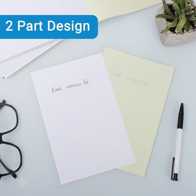 suituts 150 Sets 5.5X8.5 Inches Blank Carbonless Notepad, 2-Part Blank Carbonless Lab Notebook, Carbon Duplicate Copy Paper (50 Sets each Pad, 3 Pads) - Image 4